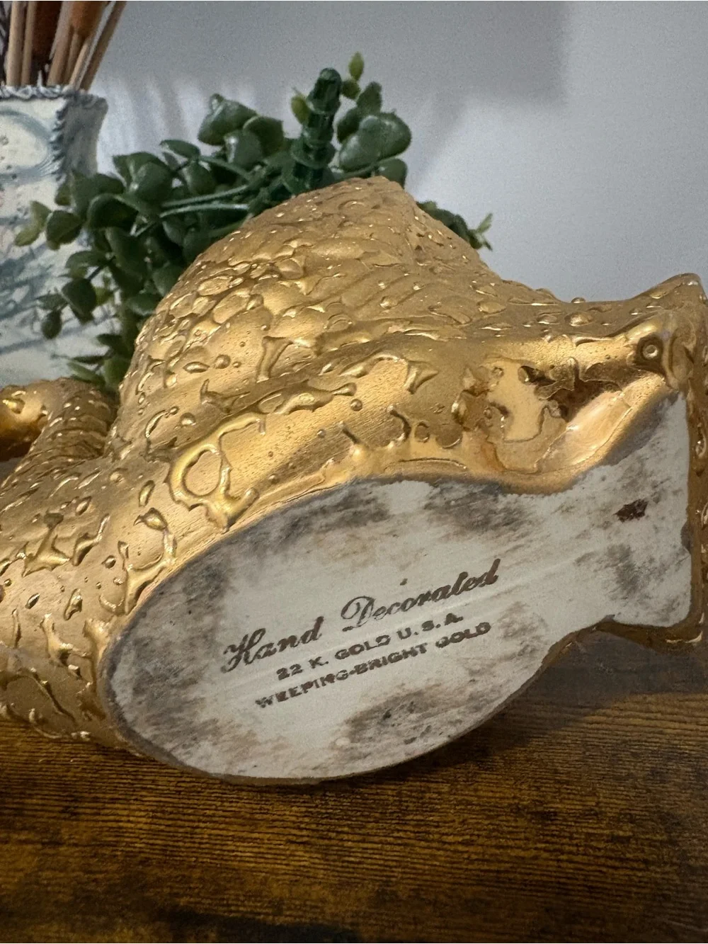 22 Karat Gold Swan Tabletop Planter - Decorative Home Accent